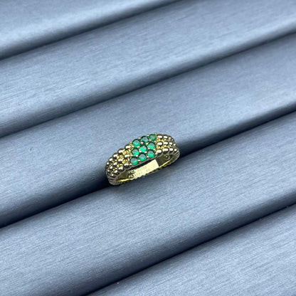 [Riva Jewelry]NARROW BEADED RING WITH DIAMONDS