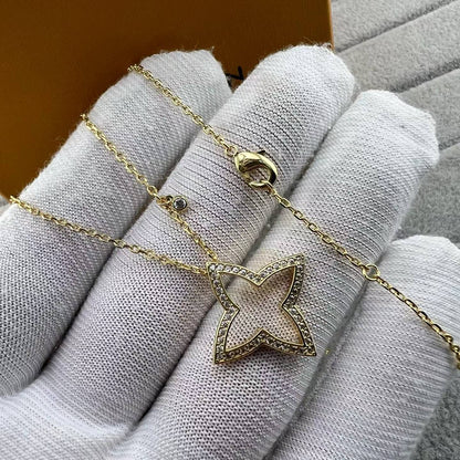 [Riva Jewelry]FOUR-LEAF CLOVER OPENWORK NECKLACE