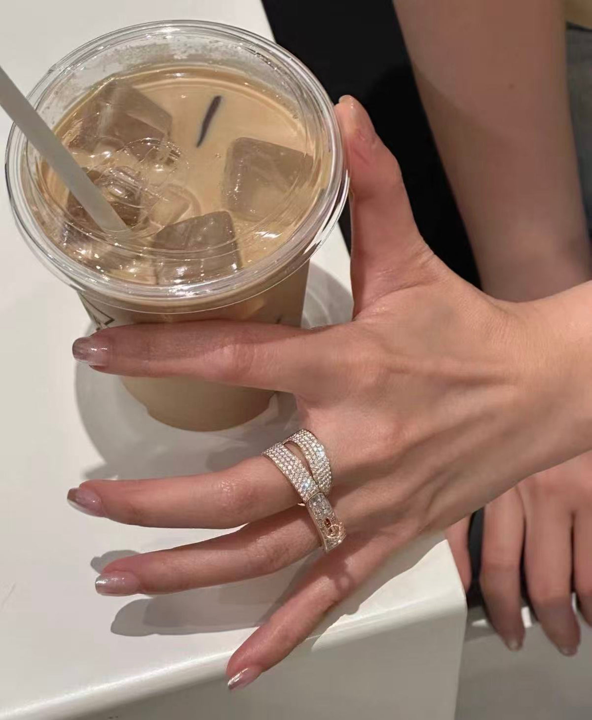 [Riva Jewelry]NEW STYLE FULL CIRCLE DOUBLE DIAMOND RING