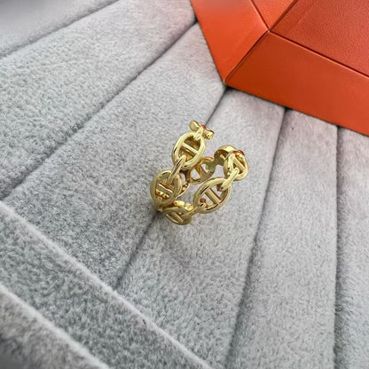 [Riva Jewelry]GLOSSY FINISH SQUARE COMBINATION DOUBLE-LAYER PIG NOSE RING