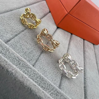 [Riva Jewelry]GLOSSY FINISH SQUARE COMBINATION DOUBLE-LAYER PIG NOSE RING