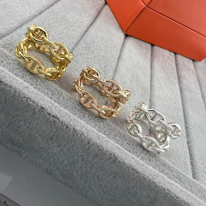 [Riva Jewelry]GLOSSY FINISH SQUARE COMBINATION DOUBLE-LAYER PIG NOSE RING