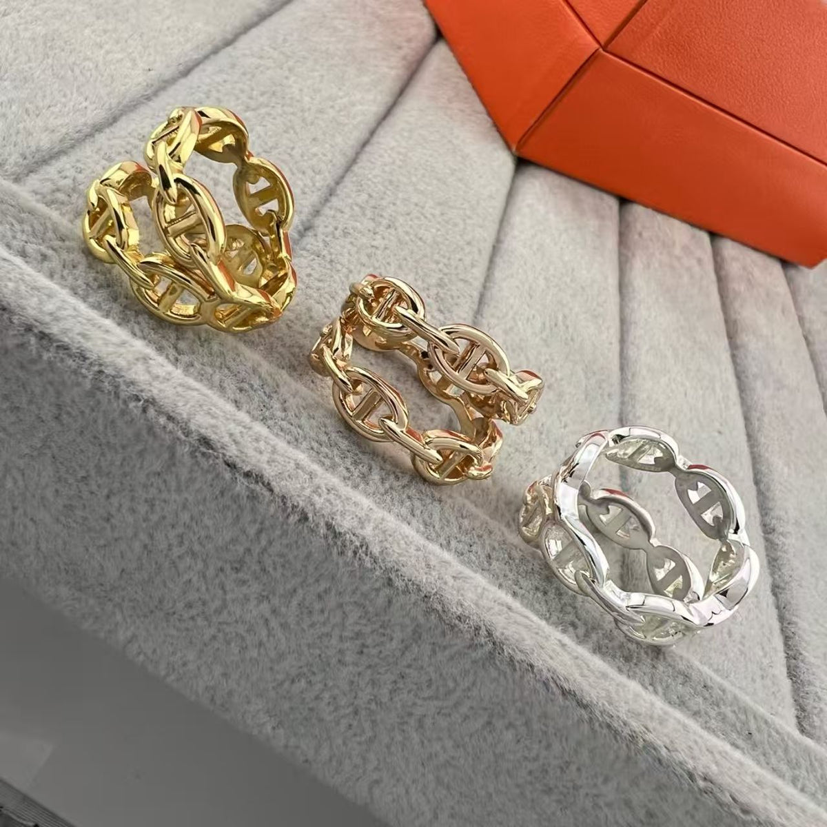 [Riva Jewelry]GLOSSY FINISH SQUARE COMBINATION DOUBLE-LAYER PIG NOSE RING