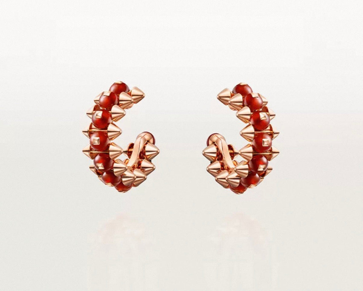 [Riva Jewelry]CLASH COLLECTION AGATE CHALCEDONY STUD EARRINGS
