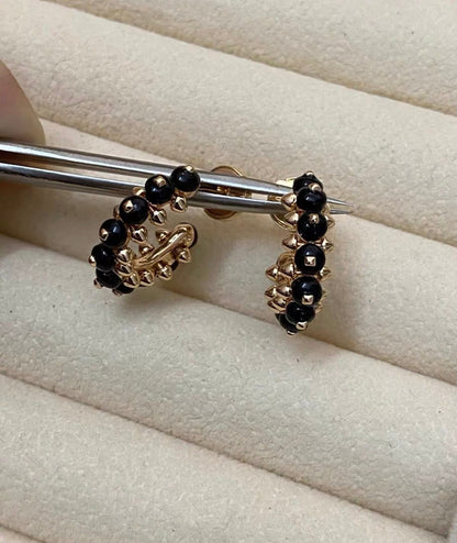 [Riva Jewelry]CLASH COLLECTION AGATE CHALCEDONY STUD EARRINGS
