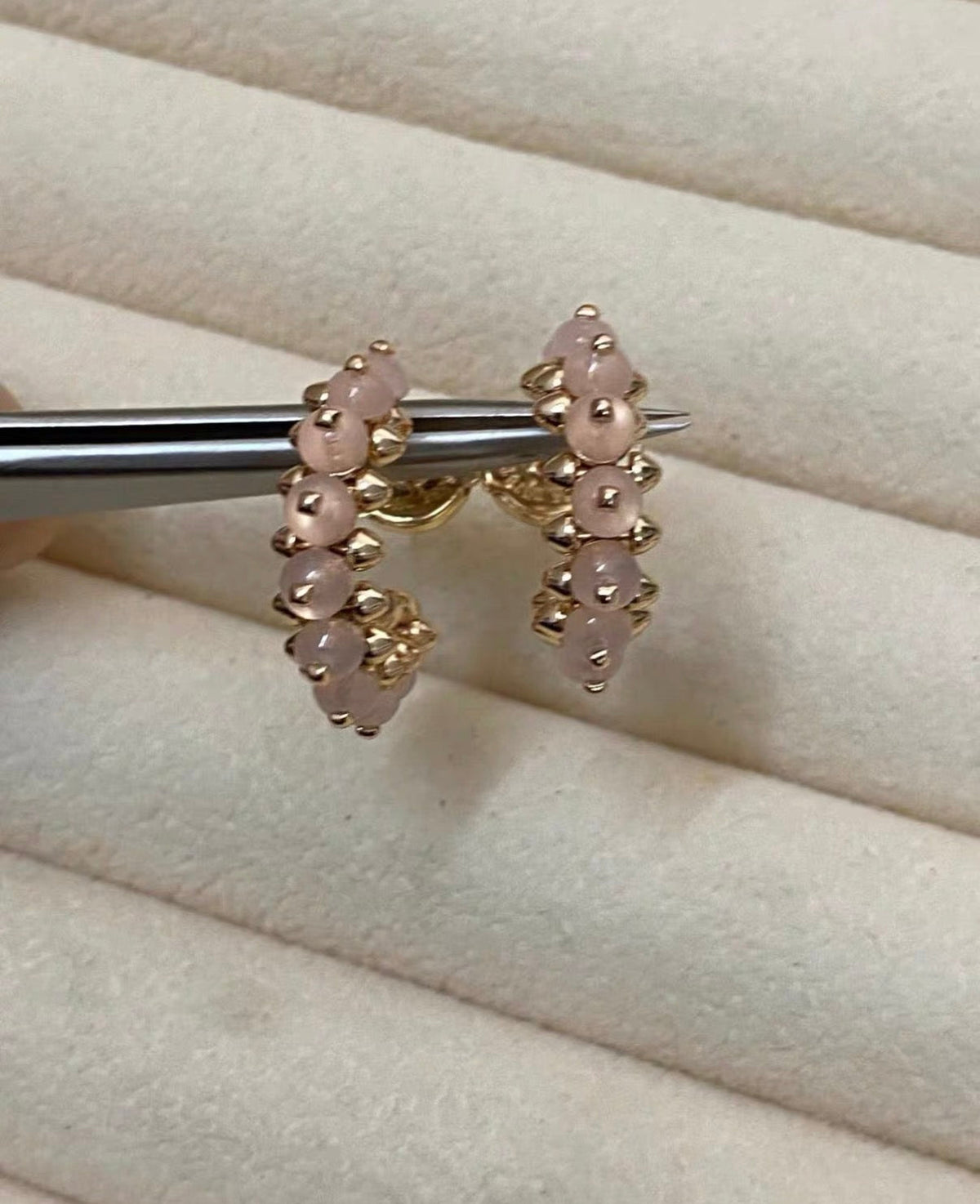 [Riva Jewelry]CLASH COLLECTION AGATE CHALCEDONY STUD EARRINGS