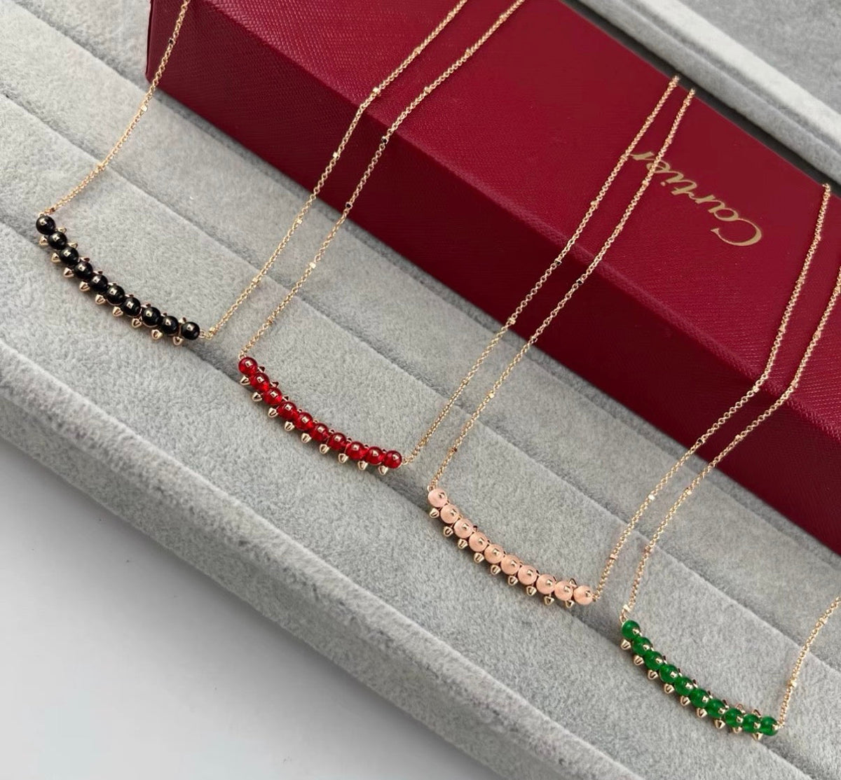 [Riva Jewelry]CLASH COLLECTION AGATE CHALCEDONY STUD NECKLACE