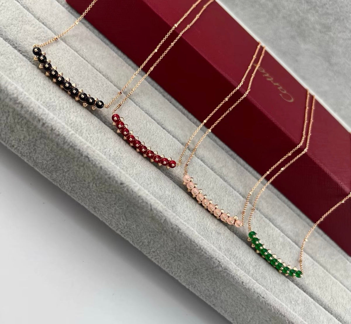 [Riva Jewelry]CLASH COLLECTION AGATE CHALCEDONY STUD NECKLACE