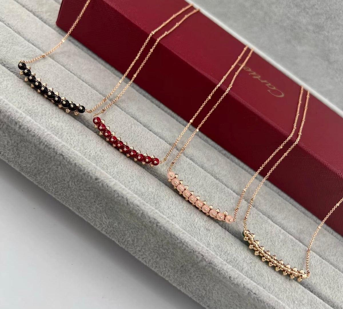 [Riva Jewelry]CLASH COLLECTION AGATE CHALCEDONY STUD NECKLACE
