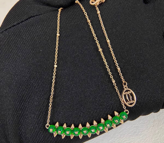 [Riva Jewelry]CLASH COLLECTION AGATE CHALCEDONY STUD NECKLACE