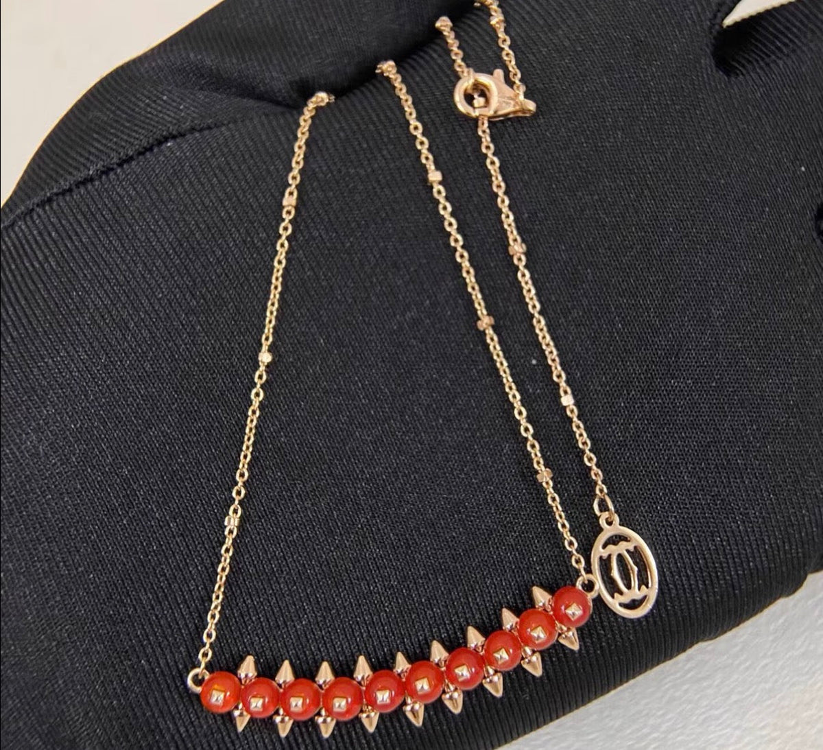 [Riva Jewelry]CLASH COLLECTION AGATE CHALCEDONY STUD NECKLACE
