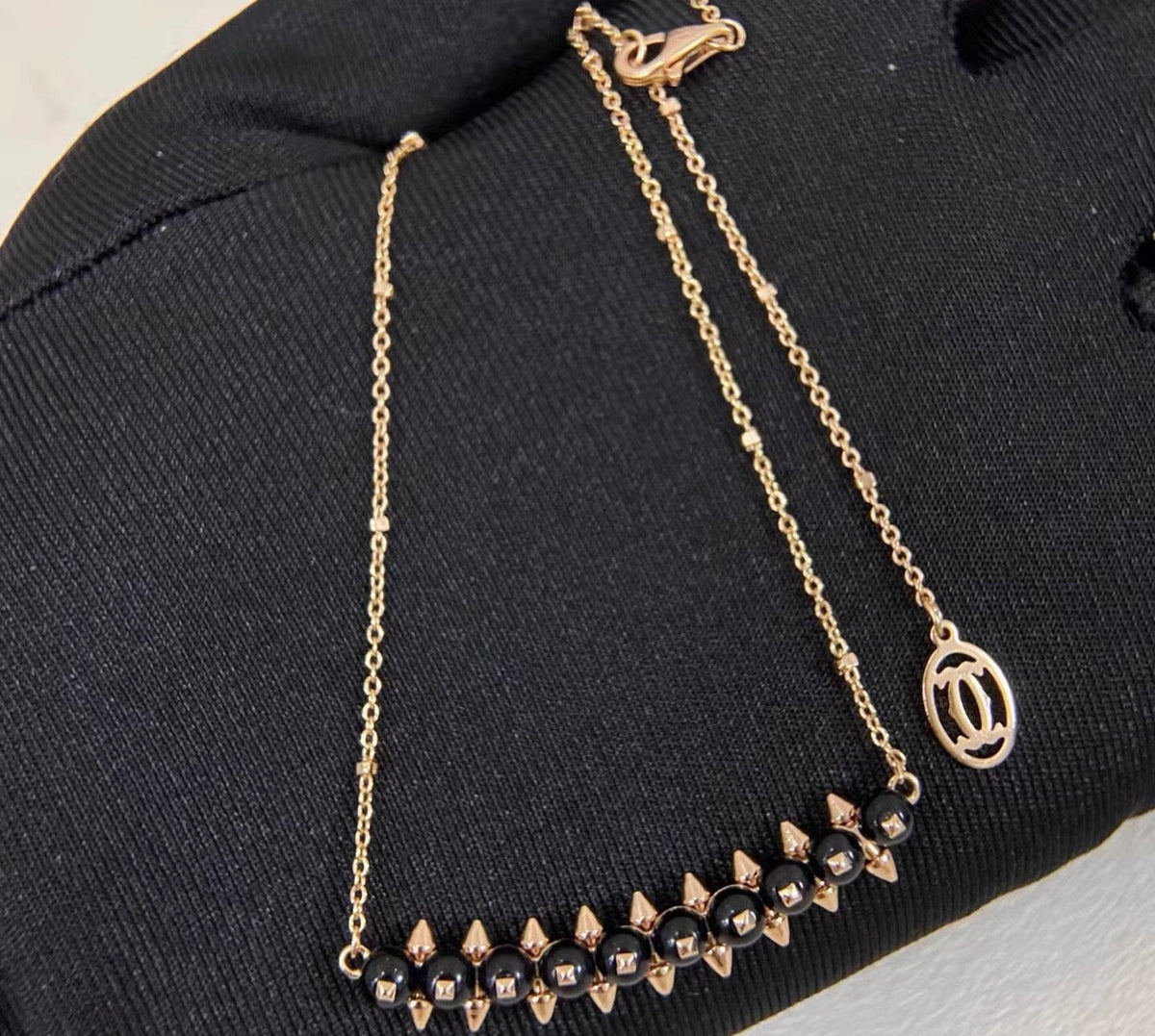 [Riva Jewelry]CLASH COLLECTION AGATE CHALCEDONY STUD NECKLACE