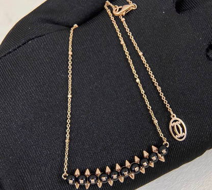 [Riva Jewelry]CLASH COLLECTION AGATE CHALCEDONY STUD NECKLACE