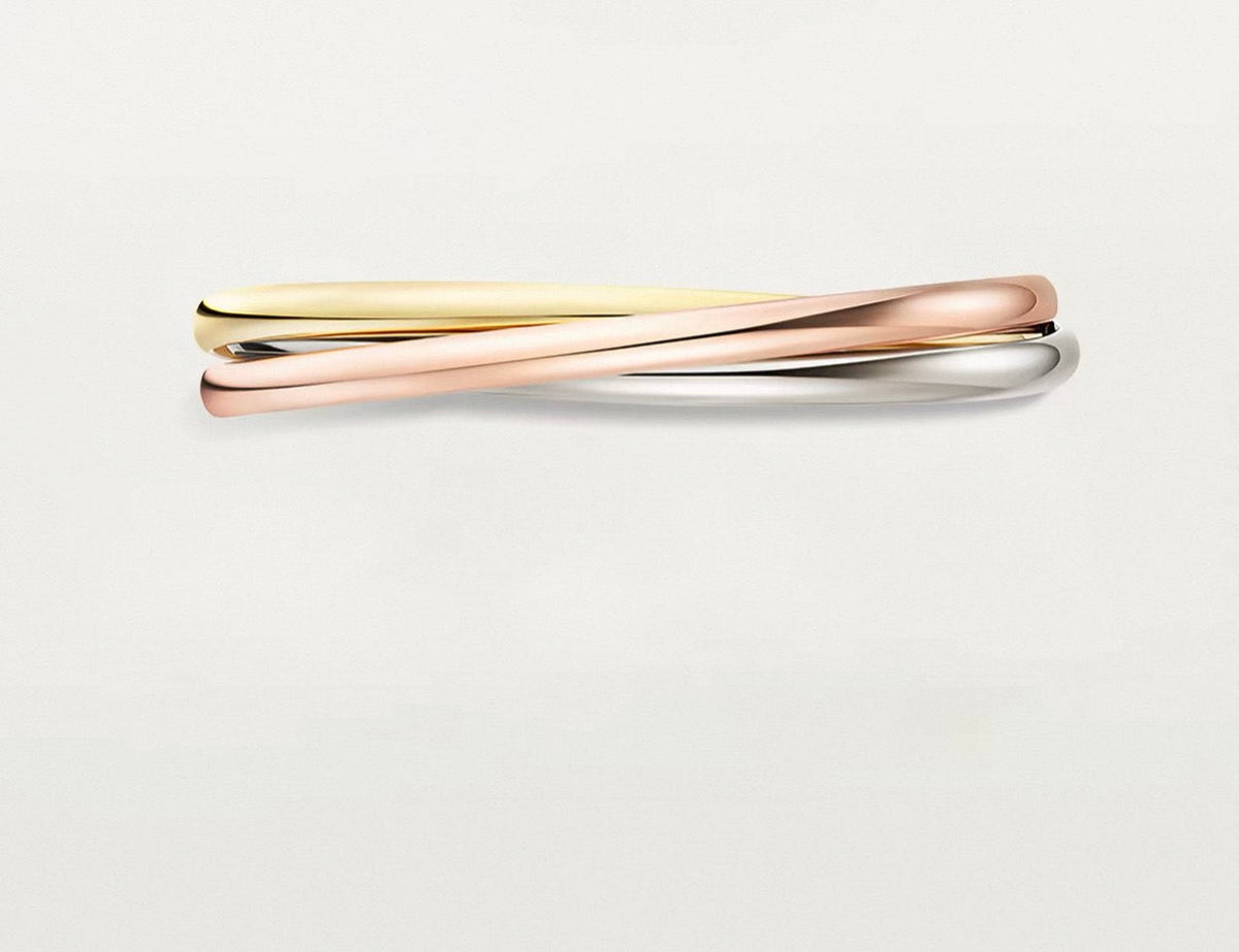 [Riva]TRINITY COLLECTION CLASSIC THREE-COLOUR GOLD TRIPLE BAND BANGLE