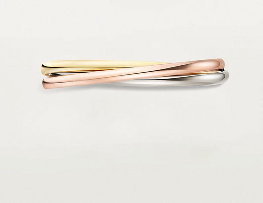 [Riva]TRINITY COLLECTION CLASSIC THREE-COLOUR GOLD TRIPLE BAND BANGLE