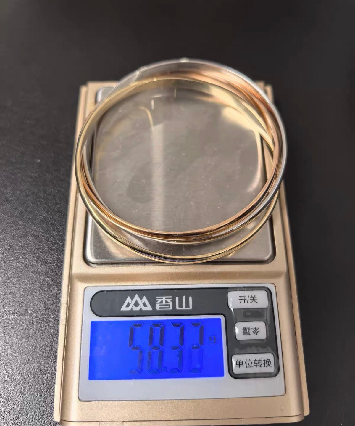 [Riva]TRINITY COLLECTION CLASSIC THREE-COLOUR GOLD TRIPLE BAND BANGLE