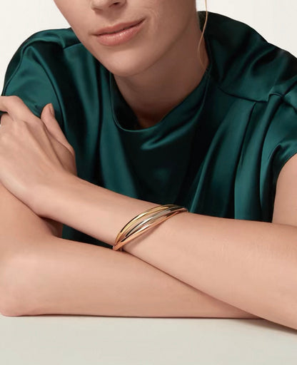 [Riva]TRINITY COLLECTION CLASSIC THREE-COLOUR GOLD TRIPLE BAND BANGLE