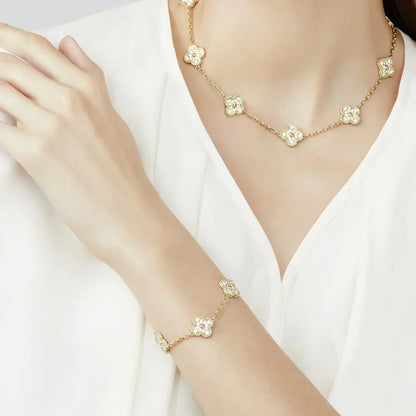 [Riva Jewelry ] CLOVER 5 MOTIF FULL DIAMOND BRACELET COLLECTION