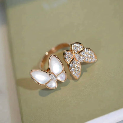 [Riva Jewelry ]TWIN BUTTERFLY DIAMOND MOP RING