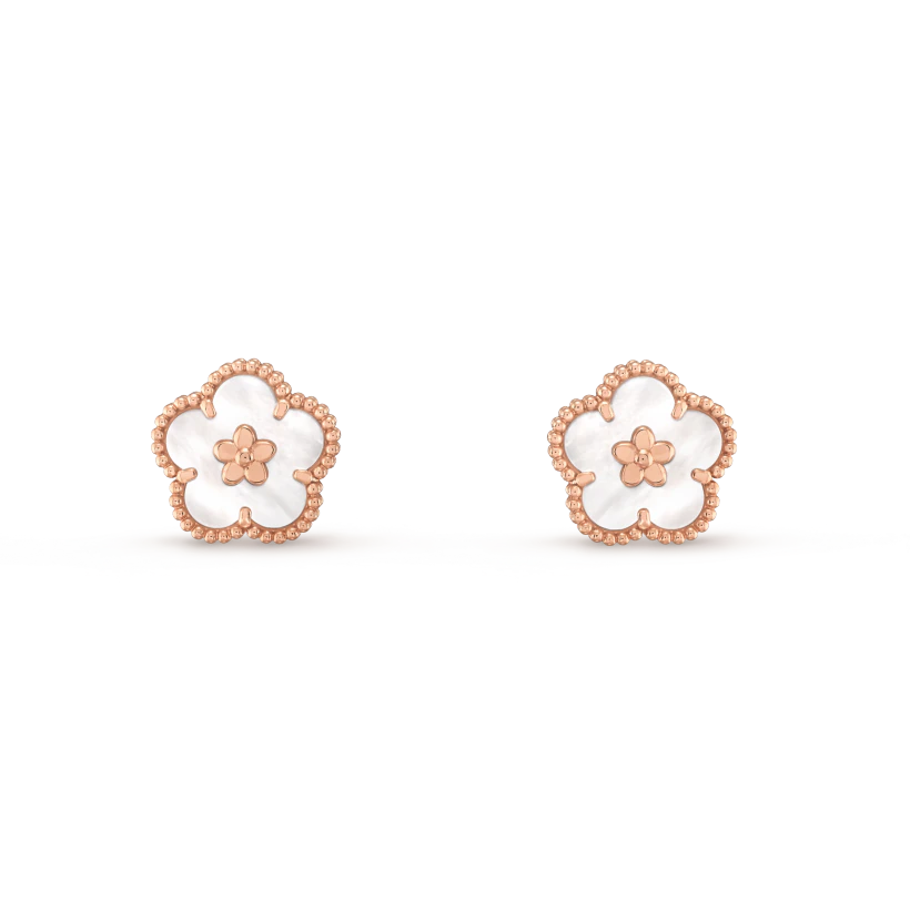 [Riva Jewelry ]LUCKY PINK GOLD WHITE MOP EARRINGS