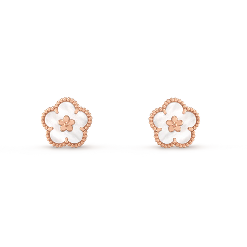 [Riva Jewelry ]LUCKY PINK GOLD WHITE MOP EARRINGS