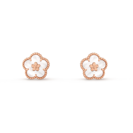 [Riva Jewelry ]LUCKY PINK GOLD WHITE MOP EARRINGS