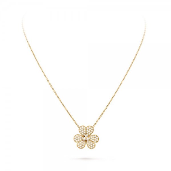 [Riva Jewelry]PAVÉ DIAMANT BLUMENANHÄNGER HALSKETTE