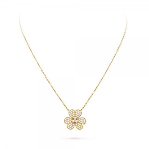 [Riva Jewelry]PAVÉ DIAMANT BLUMENANHÄNGER HALSKETTE