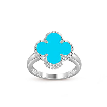 [Riva Jewelry]LUCKY CLOVER VINTAGE WEISSGOLD RING KOLLEKTION