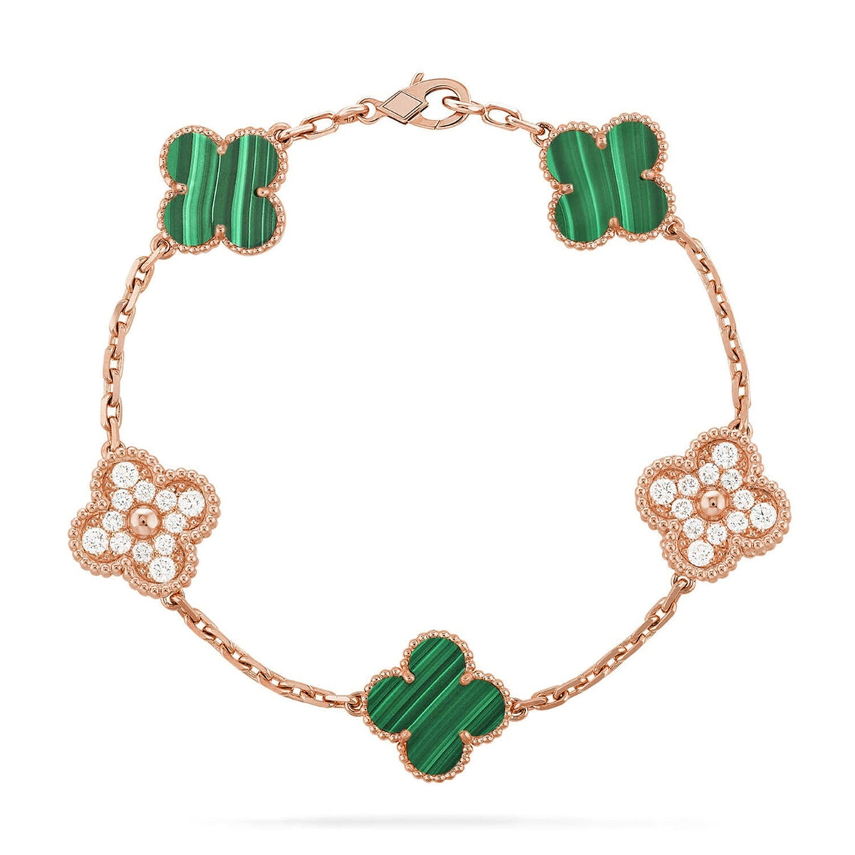 [Riva Jewelry ] CLOVER 5 MOTIF MALACHITE BRACELET COLLECTION