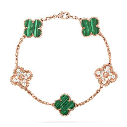 [Riva Jewelry ] CLOVER 5 MOTIF MALACHITE BRACELET COLLECTION