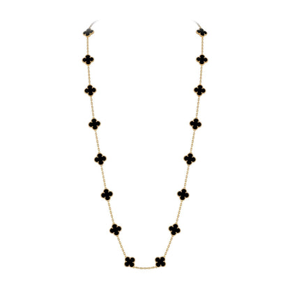 [Riva Jewelry]クラシック20モチーフ ラッキークローバー ロングネックレス ゴールドコレクション