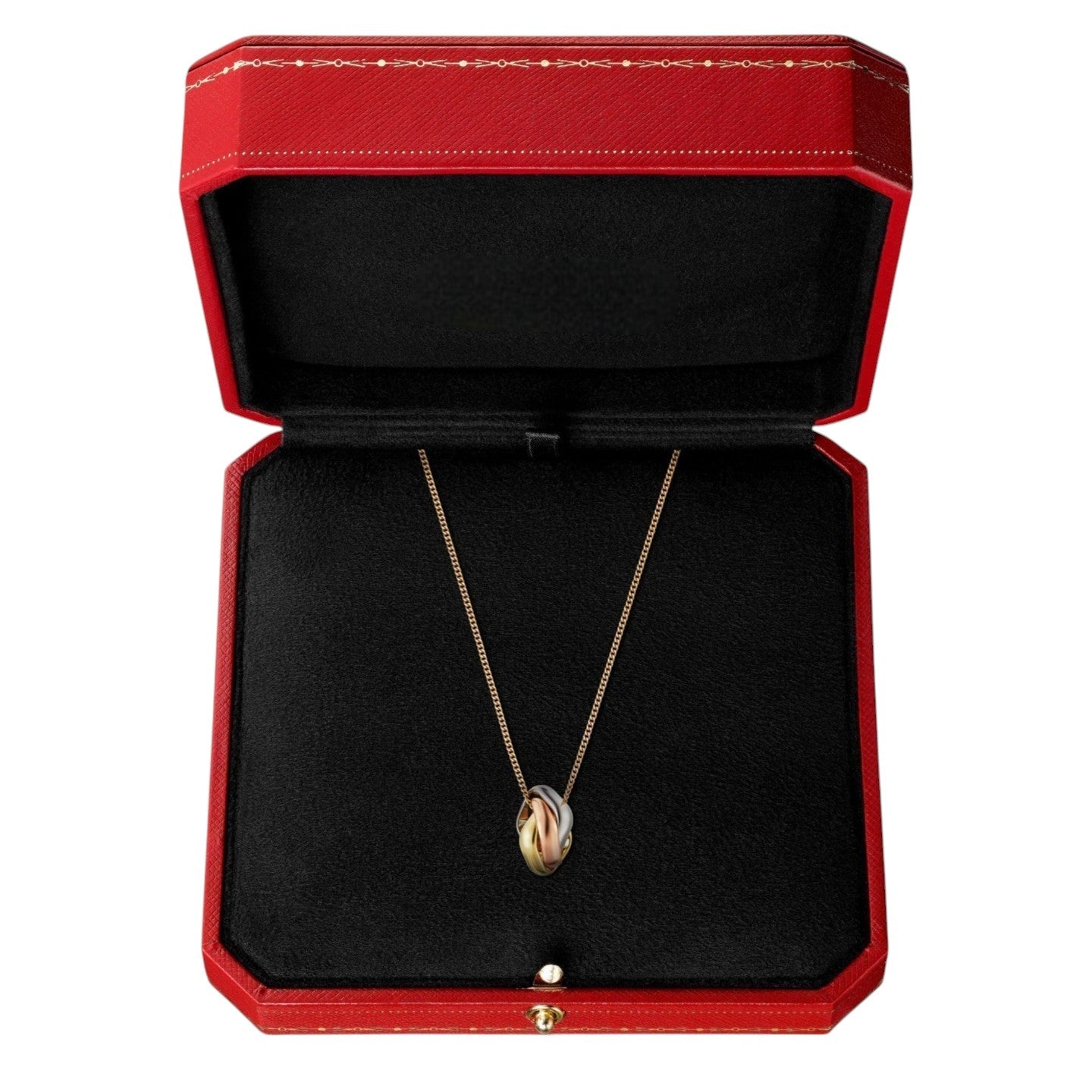 [Riva Jewelry]TRI-COLOR-HALSKETTE MIT VIERECKIGEM ANHÄNGER