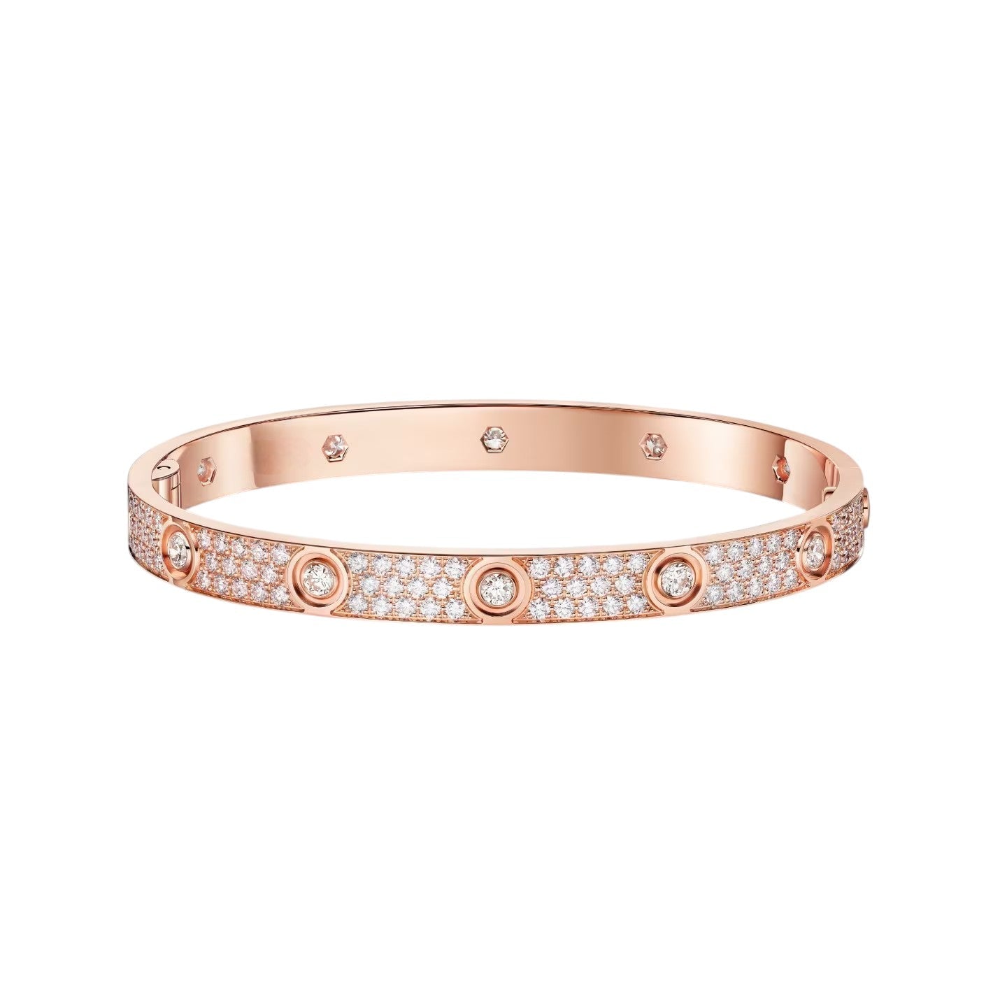 [Riva Jewelry]クラシック 6.1MM ラブバングル - 10ダイヤモンド フルパヴェ
