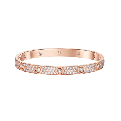 [Riva Jewelry]クラシック 6.1MM ラブバングル - 10ダイヤモンド フルパヴェ