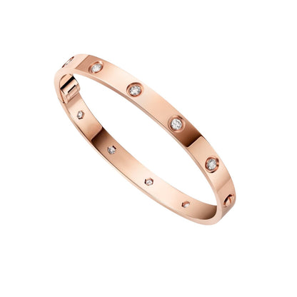 [Riva Jewelry]KLASSISCHER 6,1 MM LOVE EINZELSCHRAUBVERSCHLUSS-ARMBREIF – 10 DIAMANTEN