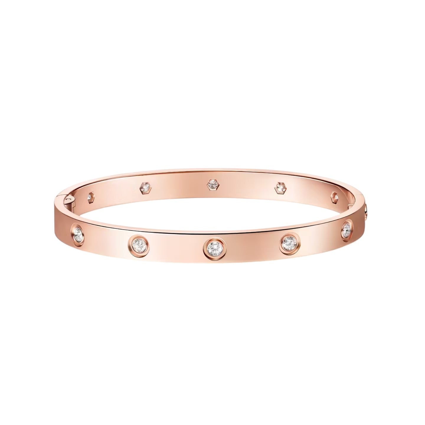 [Riva Jewelry]KLASSISCHER 6,1 MM LOVE EINZELSCHRAUBVERSCHLUSS-ARMBREIF – 10 DIAMANTEN