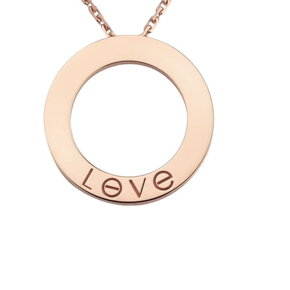 [Riva Jewelry]LOVE LARGE CIRCULAR PENDANT 3-DIAMOND NECKLACE