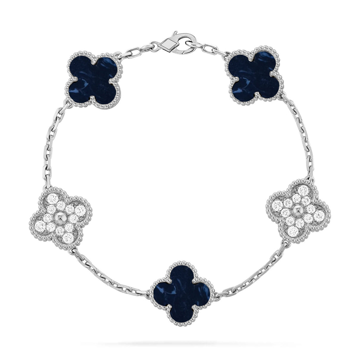 [Riva Jewelry]LUCKY CLOVER 5-MOTIF BRACELET - PIETERSITE-KOLLEKTION