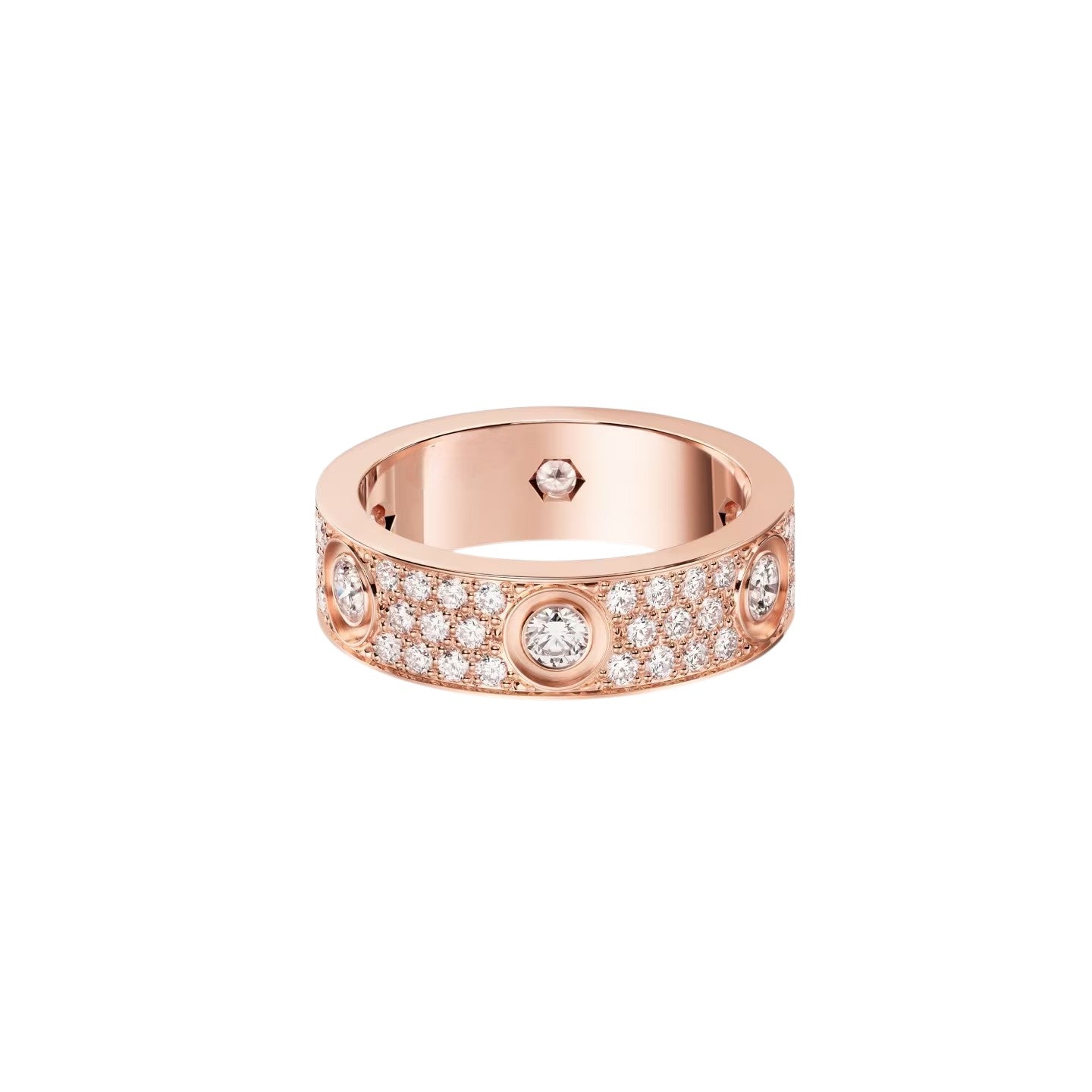 [Riva Jewelry]LOVE 5.5MM VOLL-PAVÉ 6-DIAMANTEN-RING