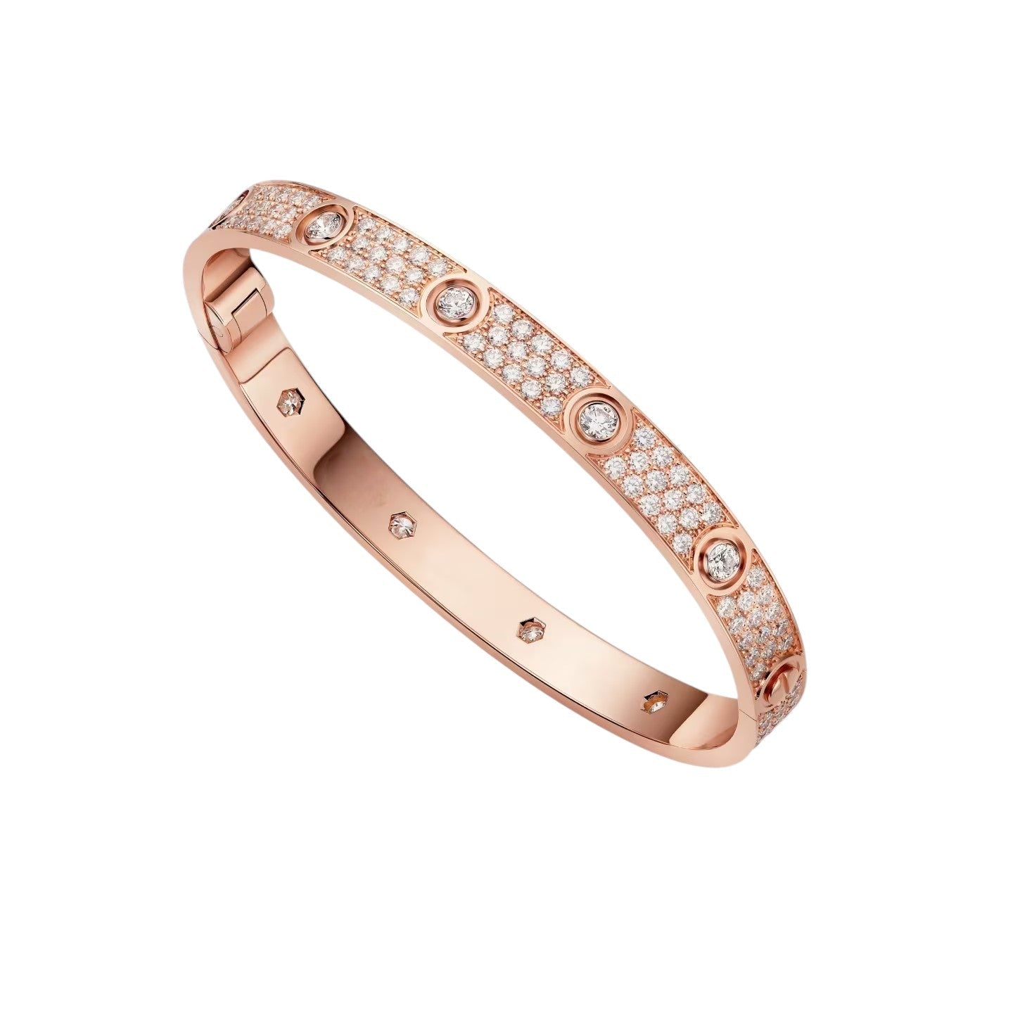 [Riva Jewelry]クラシック 6.1MM ラブバングル - 10ダイヤモンド フルパヴェ