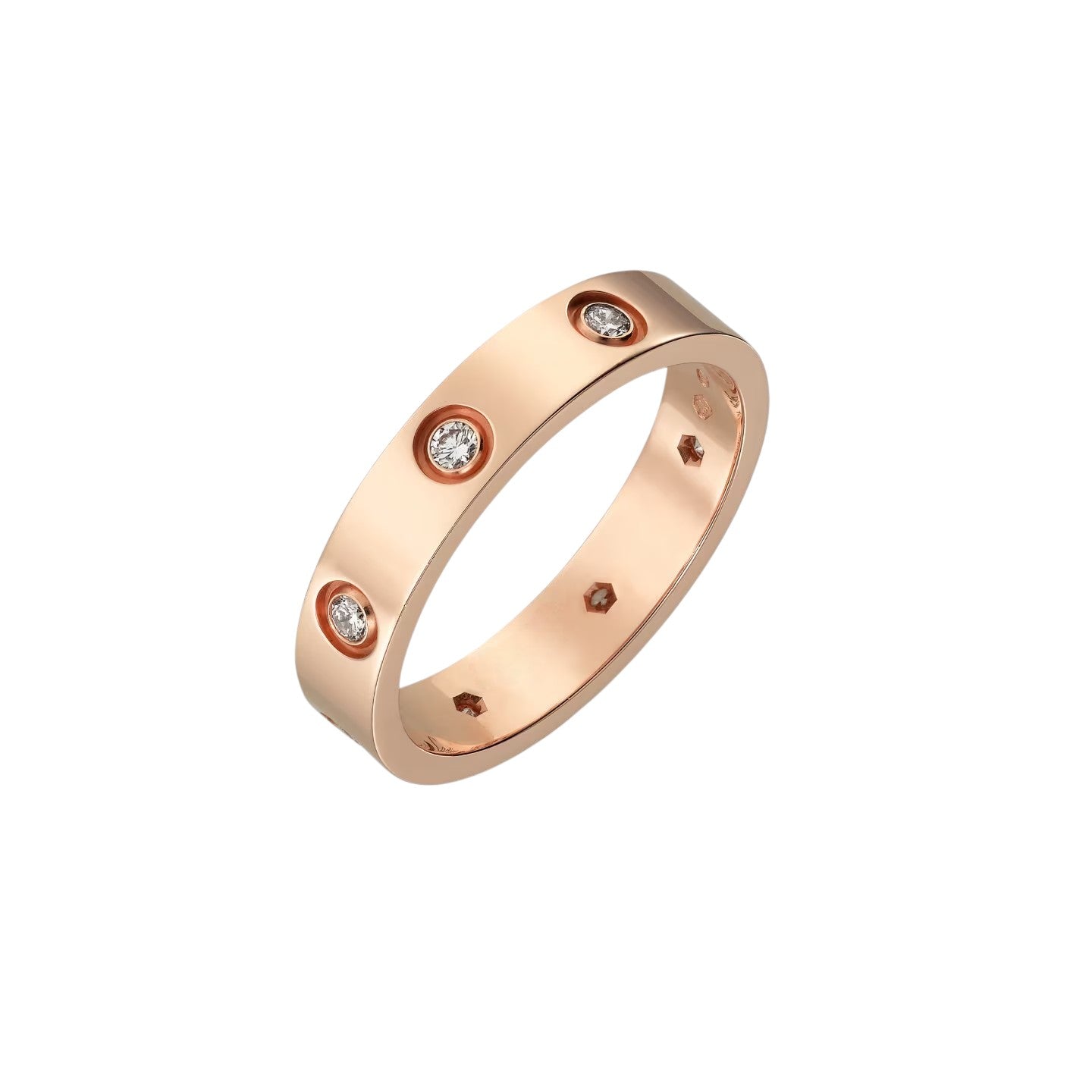 [Riva Jewelry]LOVE 4MM 8ダイヤ リング