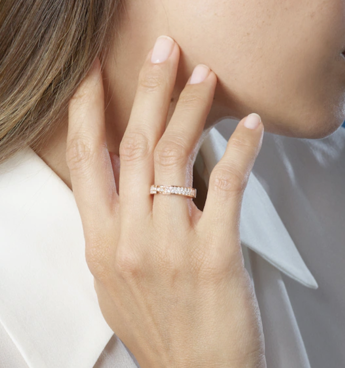 [Riva Jewelry]ALLIANCE LIENS EVIDENTE RING MIT PAVE DIAMANTEN 4MM