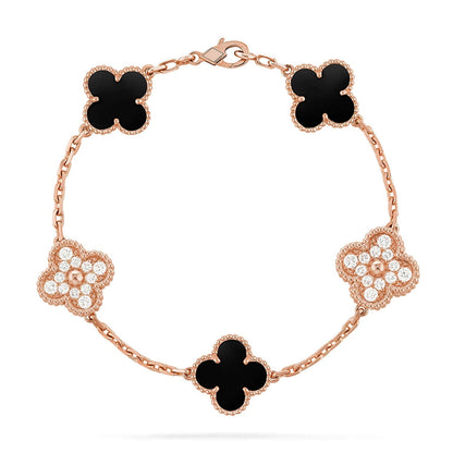 [Riva Jewelry ] CLOVER 5 MOTIF ONYXS BRACELET COLLECTION