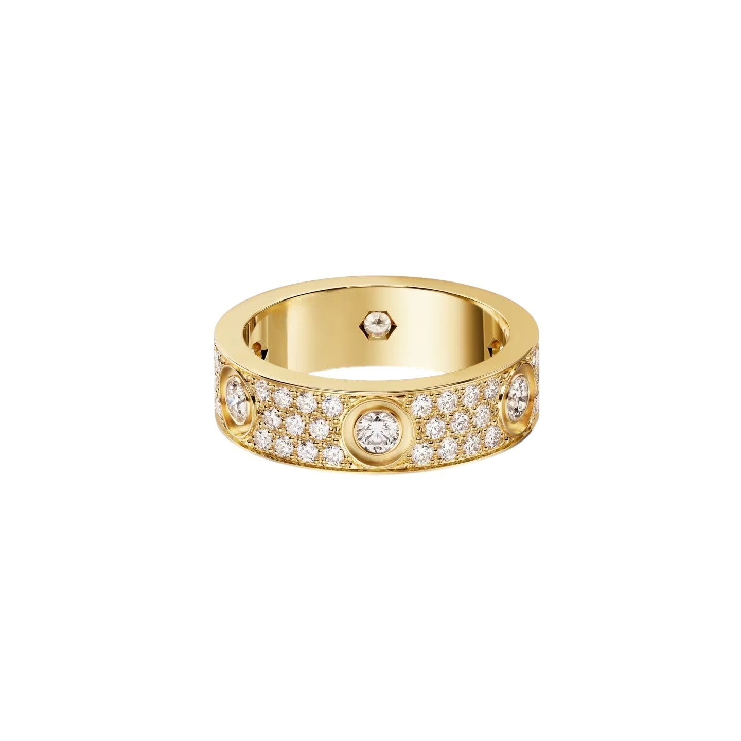 [Riva Jewelry]LOVE 5.5MM VOLL-PAVÉ 6-DIAMANTEN-RING