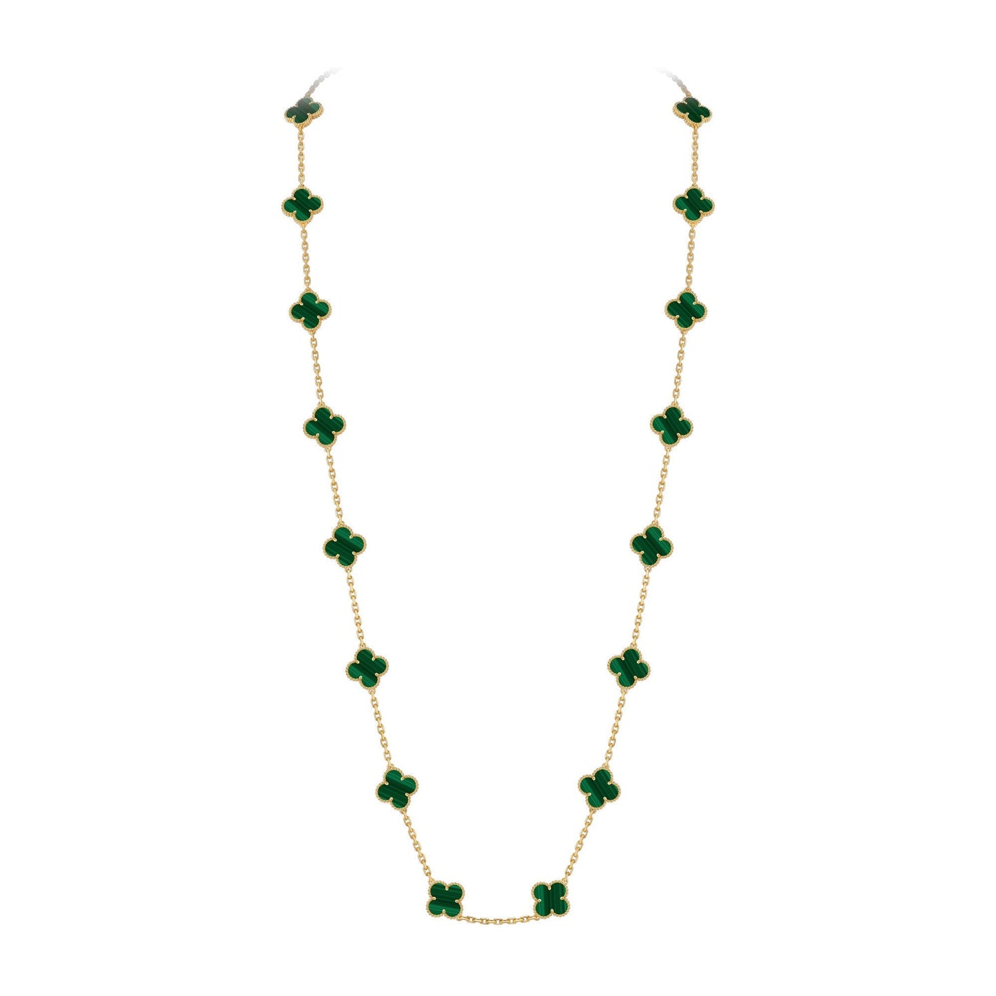 [Riva Jewelry]クラシック20モチーフ ラッキークローバー ロングネックレス ゴールドコレクション