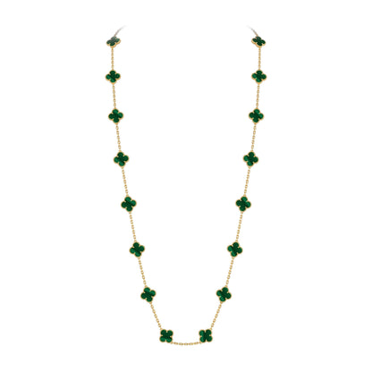 [Riva Jewelry]クラシック20モチーフ ラッキークローバー ロングネックレス ゴールドコレクション