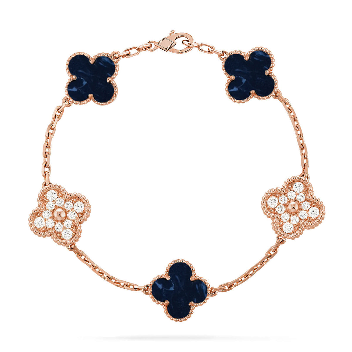 [Riva Jewelry]LUCKY CLOVER 5-MOTIF BRACELET - PIETERSITE-KOLLEKTION