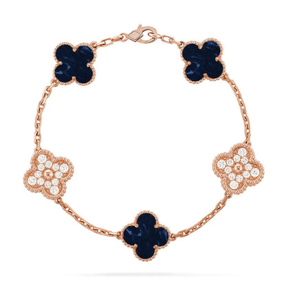[Riva Jewelry]LUCKY CLOVER 5-MOTIF BRACELET - PIETERSITE-KOLLEKTION