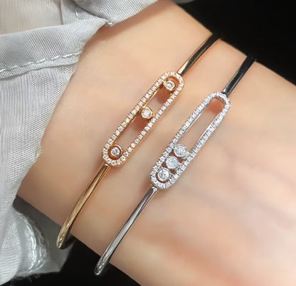 [Riva Jewelry]ムーブ パヴェ ダイヤモンド バングル ブレスレット M
